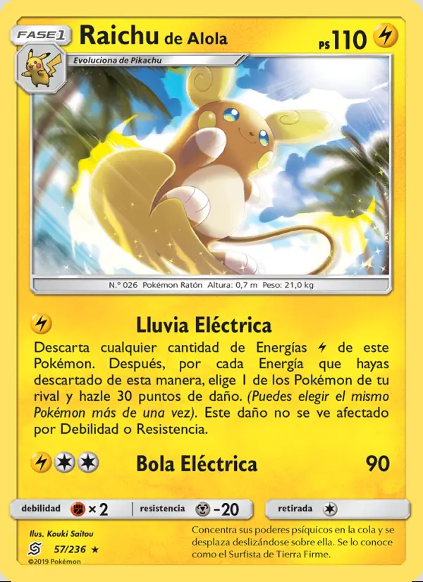 Image of the card Raichu de Alola
