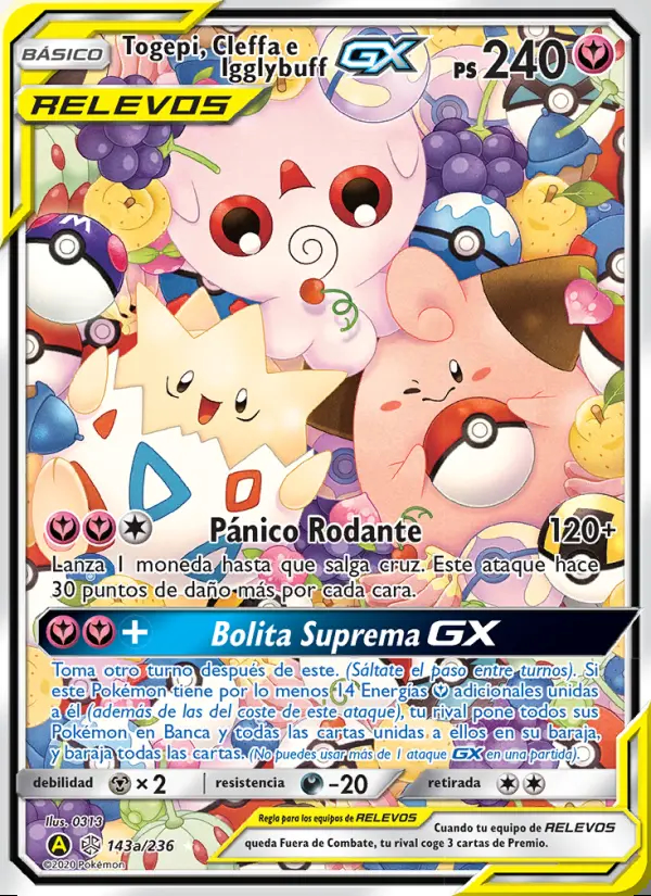 Image of the card Togepi, Cleffa e Igglybuff GX