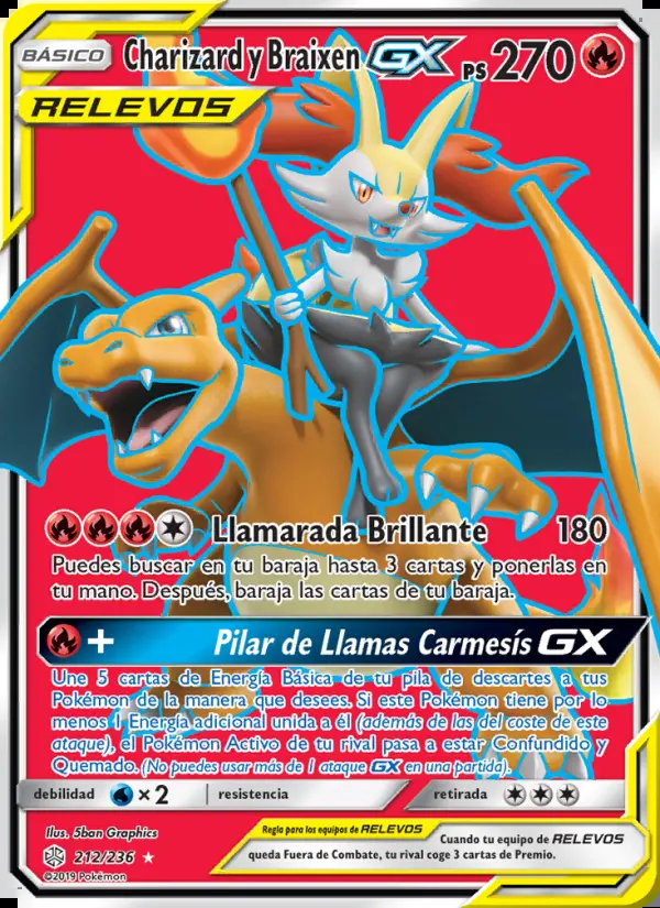 Image of the card Charizard y Braixen GX