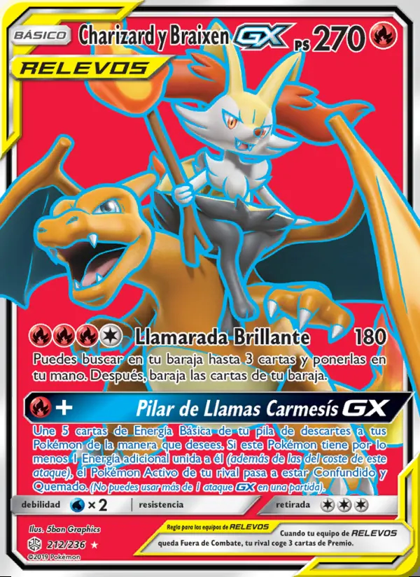 Image of the card Charizard y Braixen GX