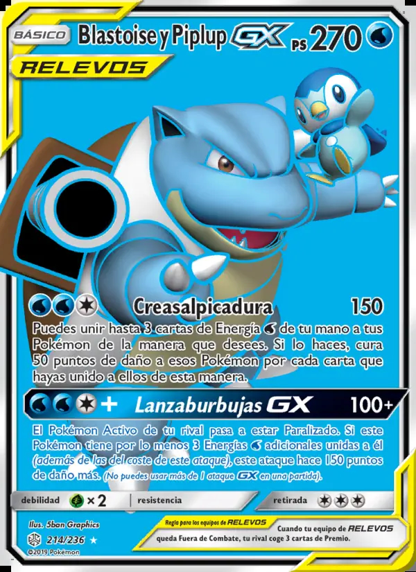 Image of the card Blastoise y Piplup GX