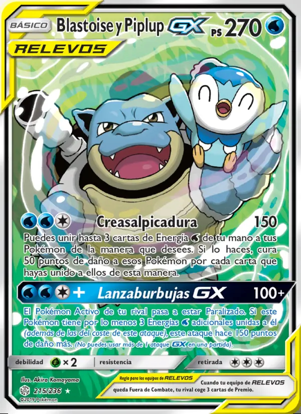 Image of the card Blastoise y Piplup GX