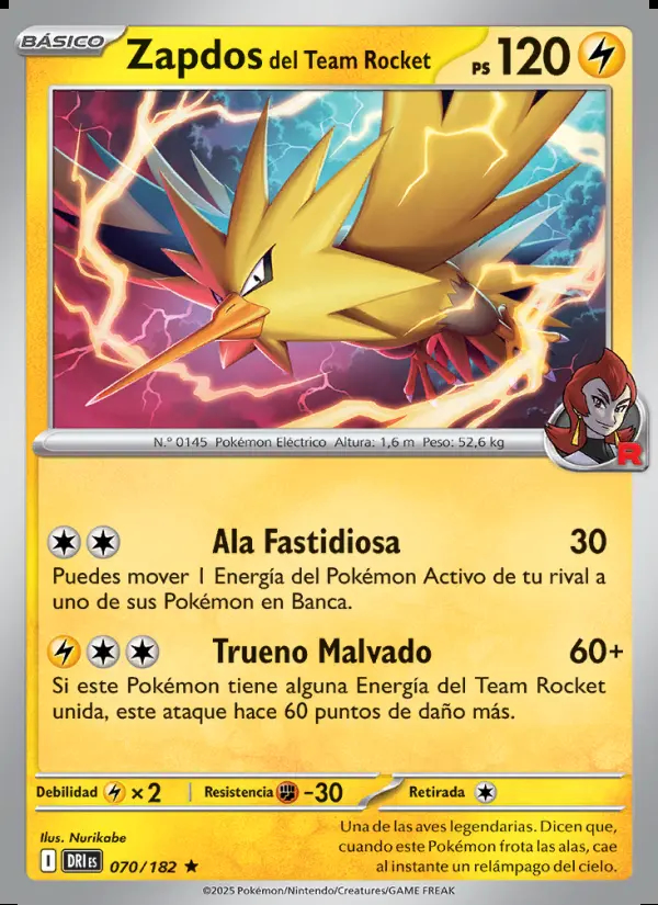 Image of the card Zapdos del Team Rocket