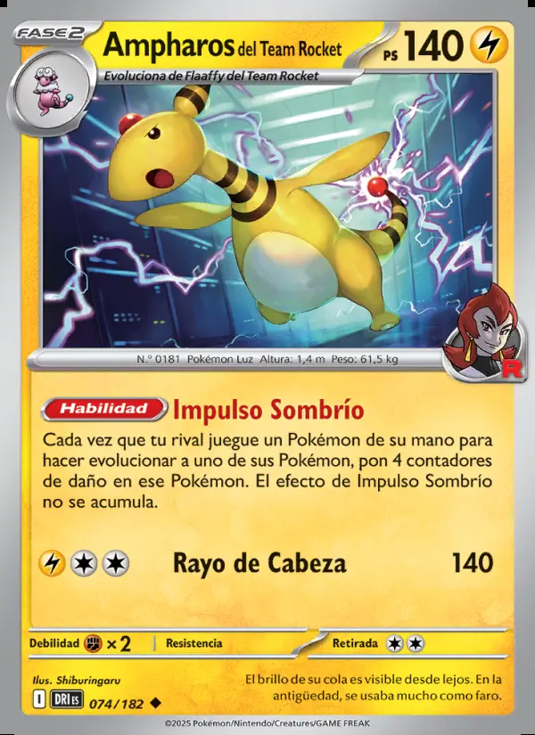 Image of the card Ampharos del Team Rocket