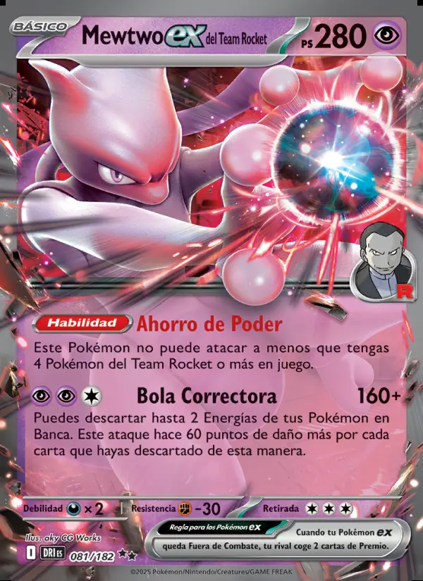 Image of the card Mewtwo ex del Team Rocket