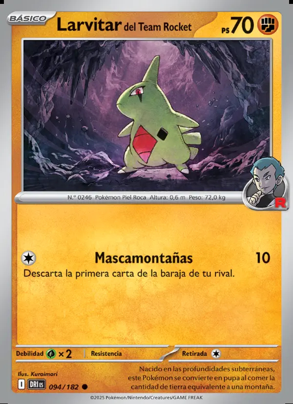 Image of the card Larvitar del Team Rocket
