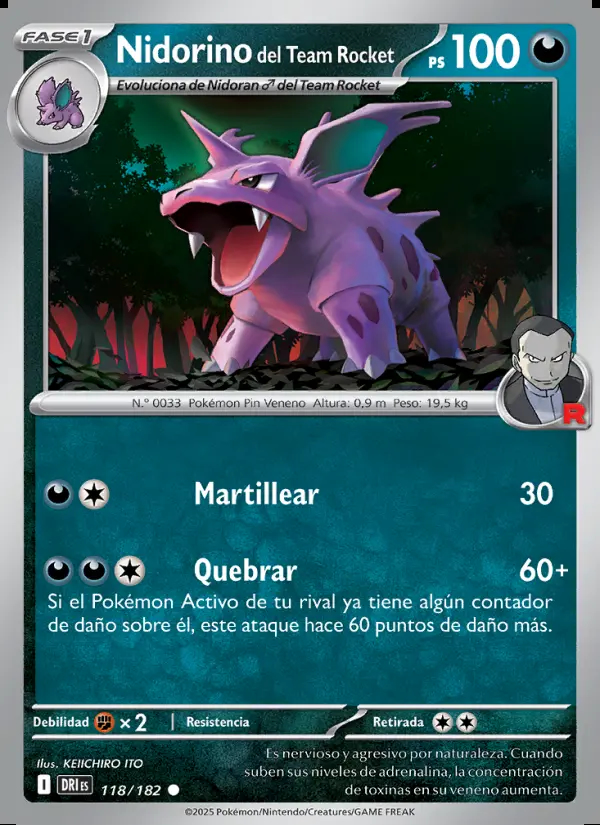Image of the card Nidorino del Team Rocket