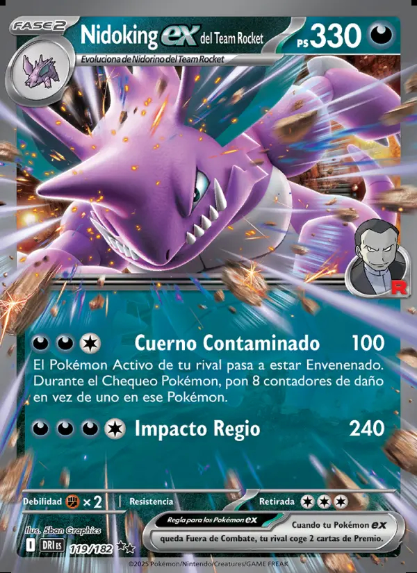 Image of the card Nidoking ex del Team Rocket