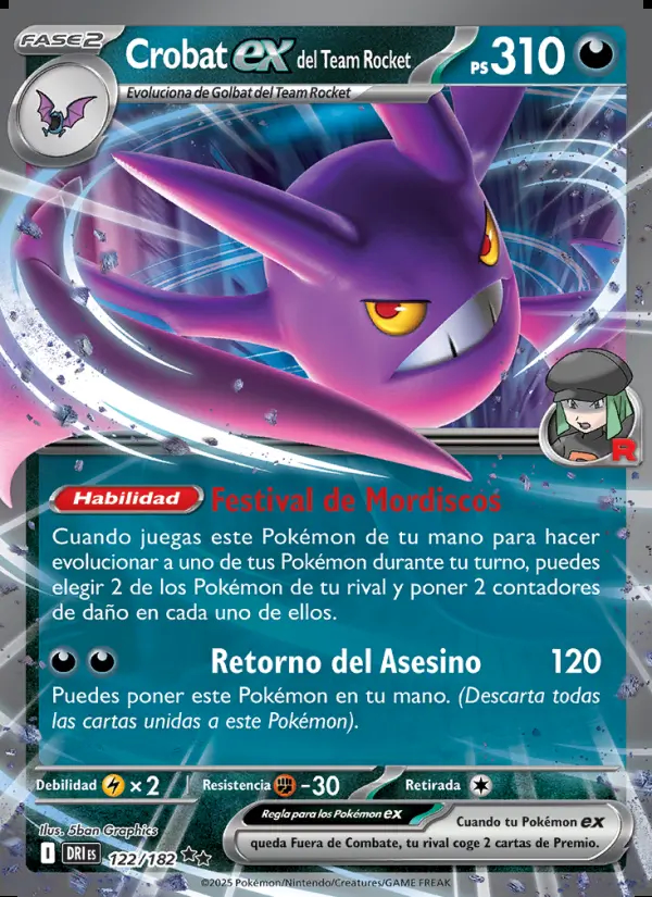 Image of the card Crobat ex del Team Rocket