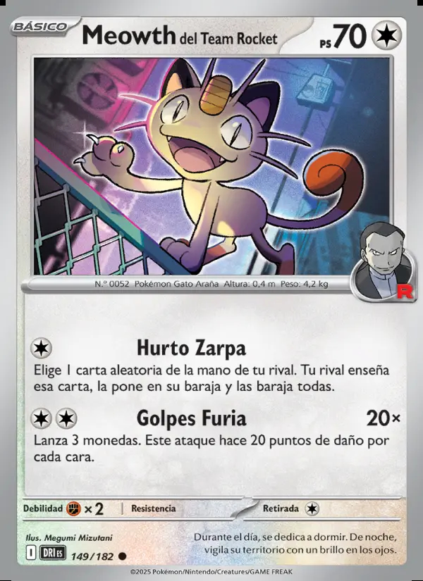 Image of the card Meowth del Team Rocket