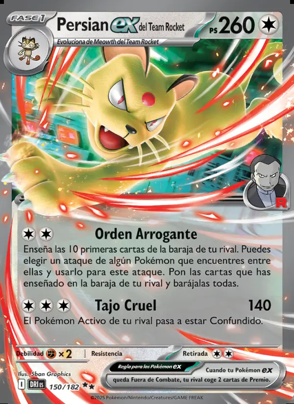 Image of the card Persian ex del Team Rocket