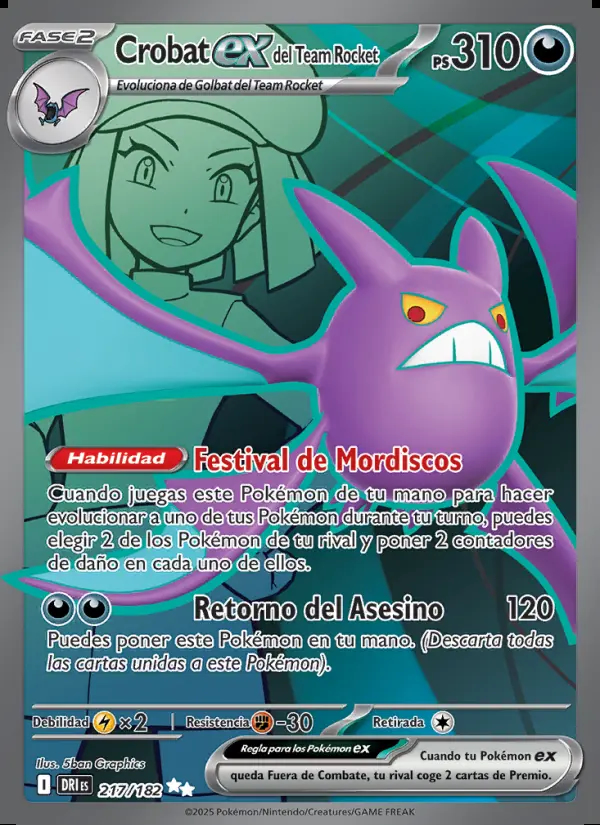 Image of the card Crobat ex del Team Rocket