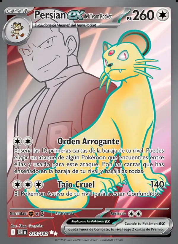 Image of the card Persian ex del Team Rocket