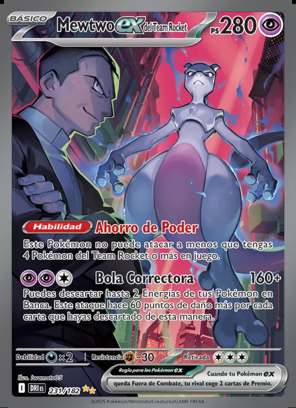 Image of the card Mewtwo ex del Team Rocket
