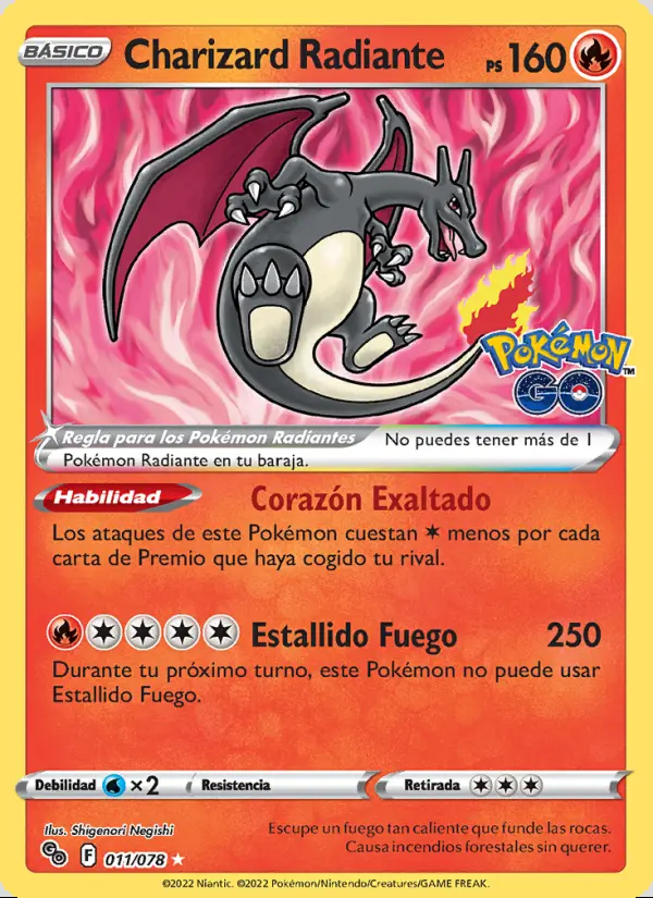 Image of the card Charizard Radiante