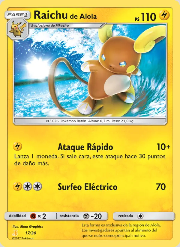 Image of the card Raichu de Alola