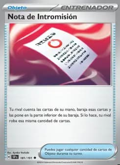 Image of the card Nota de Intromisión